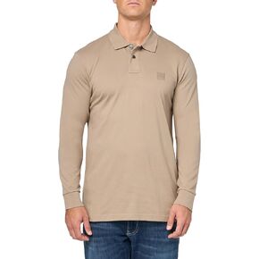 BOSS Men's Square Patch Logo Slim Fit Long Sleeve Polo Shirt