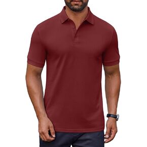 COOFANDY Men's Cotton Pique Polo Shirts Short Sleeve Golf Shirts Basic Casual Collared T-Shirt