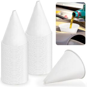 Hedume 120 Pcs Disposable Engine Oil Funnels, Paper Funnels, Automotive Car Fuel Cone Funnels Dispenser for Motor Oil, Water, Engine Oil, Gas, Coolant