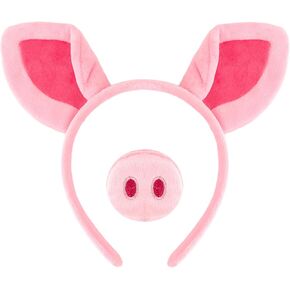 Pig Costume Adult Set Pig Ears Headband for Women Piglet Peppa Pig Costume Pink Piggy Nose Ears Hairband, Piggy Mask Halloween Dress Up Party Decoration Accessories Cosplay Set
