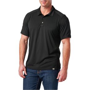 5.11 Tactical Paramount Crest Polo Shirt Short Sleeve for Men, Style 41298, Black, Large