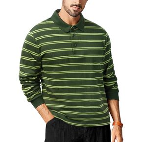 Tapulco Mens Classic Fit Striped Polo قمصان غير رسمية تنس غولف تنس غولف ديلي للارتداء اليومي