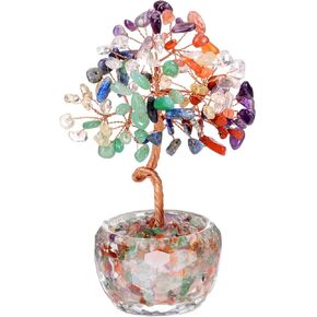 Jovivi Amethyst Crystal Trees ، Gemstone Natural Amethyst Bonsai Money Tree of Life Purple Healing Crystals Decord Home Office Decor