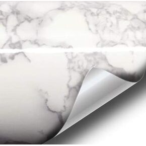 VViViD XPO White Grey Marble Gloss Vinyl Extra-Large Wrap Film Roll (48 Inch x 60 Inch)