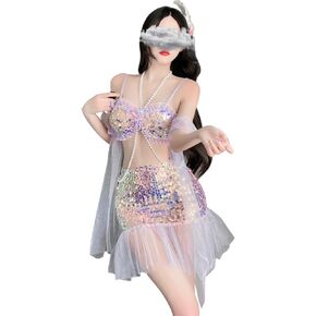 Jasmygirls Cosplay Lellingies Sexy Halloween Mermaid Costumes Anime Princess Maid Dress Outfits for Women Festival Sparkle Skirt