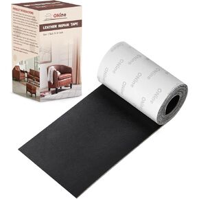 ONine Leather Repair Patch，Leather Repair Tape, 3 x 60 inches Leather Repair Patch for Furniture,Vinyl Repair Kit，Leather Couch Patch，for Sofas, Furniture, Car Seats, Office Chairs(Black)
