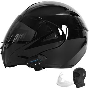 Motorcycle Bluetooth Modular Helmet, DOT Approved Dual Visor Full Face Flip Up Bluetooth Integrated Motorcycle Helmet for Adults Men and Women in Saudi Arabia
