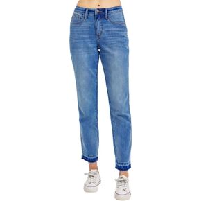 Judy Blue Mid Rise Rigid Magic Release Hem Boyfriend