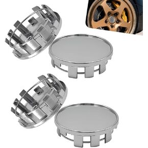 4 PCS Center Centre Cents ، Rust and Moisture Protection Hubcaps ، ABS Plastic + Steel Rim Structure Snap-on غير المدمرة تغطية الإطارات الزخرفية ، لمعظم سيارات سيارات الدفع الرباعي (الفضة)