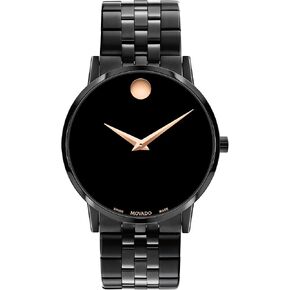 Movado Museum Classic Men's Swiss Quartz Watch - Stainless Steel, Link Bracelet - Water Resistance 3ATM/30 Meters - Classic Luxury Timepiece - Gift for Him - 40mm