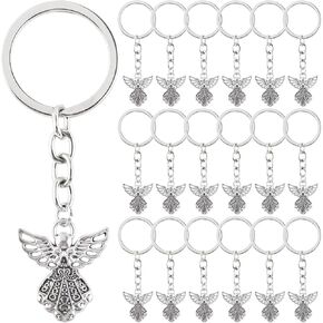 Auear ، نغمة فضية Guardian Angel Charm Keychain Key Ring for Wedding Party Favors Arts Crafts DIY