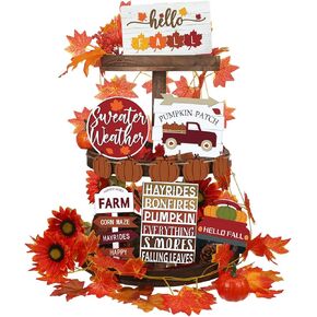 12 PCS خريف عيد الشكر ديكور الدرج مجموعة اليقطين مزرعة GNOME TRACK TRACK TRACK TABER CENTROPECS Harvest Rustic Decor Decor