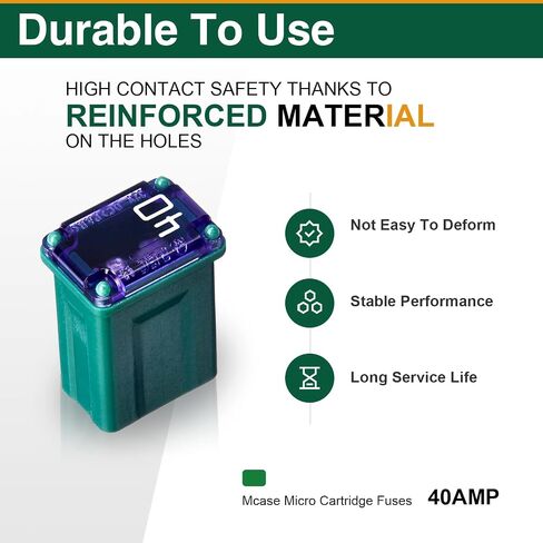 10PCS 30Amp Micro Cartridge Fuses, Low Profile FMM/MCASE Type 608830 Car Fuses for Car, SUV, Truck, Box-Shaped Blade in Kuwait
