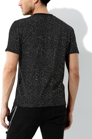 Arjen Kroos Men's Sequin Disco Shirts Short Sleeve Sparkly Rave Hot Tops in Saudi Arabia