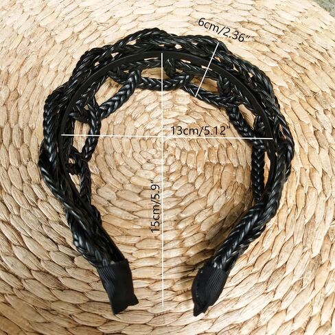 i-lan 2 Pack Rattan Headbands with Bowknot,Comfy Black Beige Head Bands with 2 Inch Width,Boho Padded Hair Band Headwear Hoop for Girls,Ladies,Women in Saudi Arabia