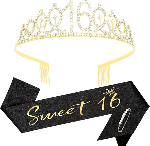 YARIEW Purple Crown + 70th Celebration Sash, Pearl Pin, and Party Favor Gift Set in Saudi Arabia