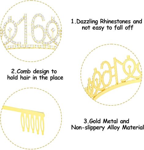 YARIEW Purple Crown + 70th Celebration Sash, Pearl Pin, and Party Favor Gift Set in Saudi Arabia