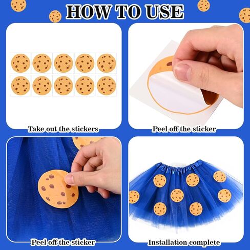 تشمل ملحقات أزياء Kavoc Blue Cookie ملصقات ملفات تعريف الارتباط الزرقاء توتو. in Saudi Arabia