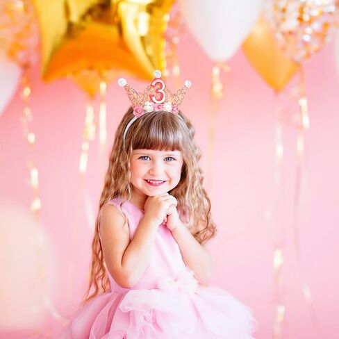 Birthday Girl Headband 2nd to 6th & Badge Pin Set - Princess Crown Decorations for Girls in Saudi Arabia