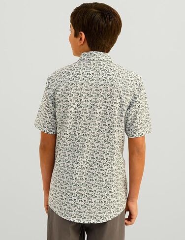 HUK Boys' Kona Pattern Short Sleeve Fishing Button Down Shirt for Kids in Saudi Arabia