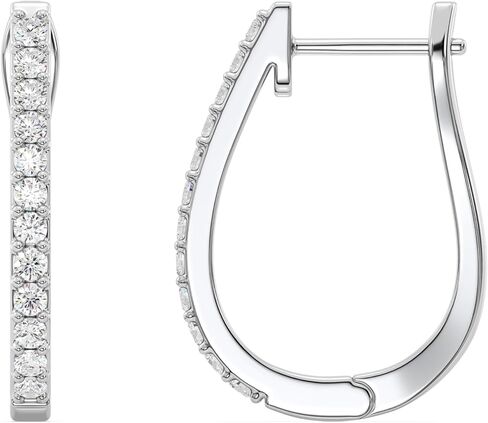 Gilded Lab-Grown Diamond Prong Hoop Earrings, 1/4-2 Cttw, SI1 F Color, Sterling Silver or 14K Gold-Plated, Elegant & Ethical Jewelry for Women, Gift Box Included, Perfect for Anniversaries in Saudi Arabia