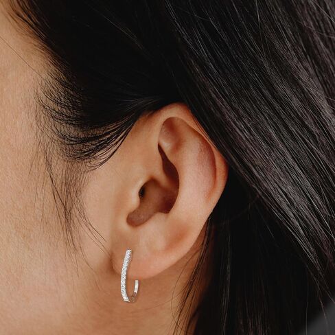 Gilded Lab-Grown Diamond Prong Hoop Earrings, 1/4-2 Cttw, SI1 F Color, Sterling Silver or 14K Gold-Plated, Elegant & Ethical Jewelry for Women, Gift Box Included, Perfect for Anniversaries in Saudi Arabia