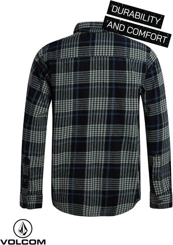 Volcom Boys Button Down Shirt - Casual Woven Cotton Short Sleeve Hawaiian Summer Collared Shirts for Boys (8-16) in Saudi Arabia