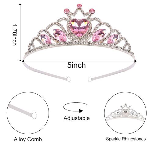 Princess Dress Up Tiaras for Girls Blue Crystal Diamond Crown Farkle Rhinestones Pageant Birthdernt for Women Party Prom Assume Associory Hompts Coronas de Princesas Para Niñas in Kuwait