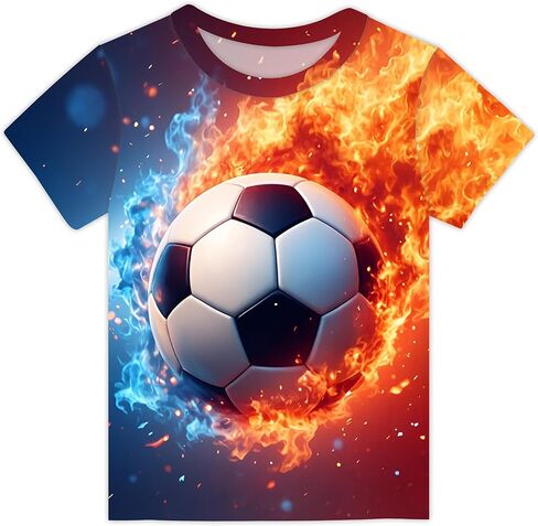 Boys T-Shirts 3D Graphic Summer Short Sleeve Tees Shirts Kids Funny Colorful Tops 3-14 Years in Kuwait