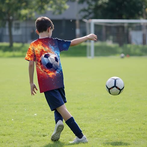 Boys T-Shirts 3D Graphic Summer Short Sleeve Tees Shirts Kids Funny Colorful Tops 3-14 Years in Kuwait