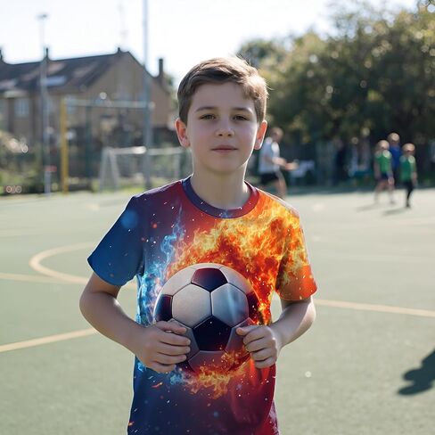 Boys T-Shirts 3D Graphic Summer Short Sleeve Tees Shirts Kids Funny Colorful Tops 3-14 Years in Kuwait