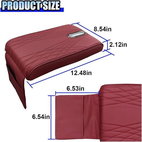 Leather Car Center Console Cover, Memory Cotton Car Armrest Cushion with Tissue Holder and Pocket, Waterproof Elbow Rest Box Cover, Auto Center Console Organizer Protector Accessories (Black) in Saudi Arabia