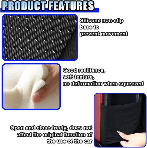 Leather Car Center Console Cover, Memory Cotton Car Armrest Cushion with Tissue Holder and Pocket, Waterproof Elbow Rest Box Cover, Auto Center Console Organizer Protector Accessories (Black) in Saudi Arabia