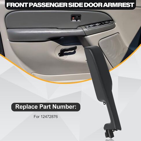 12472876 Front Driver Side Door Armrest Handle Compatible with 1999-2006 Chevy Suburban Silverado Sierra Tahoe Avalanche Escalade & GMC Yukon, Front Left Side Door Arm Rest with Handle, Dark Gray in Saudi Arabia