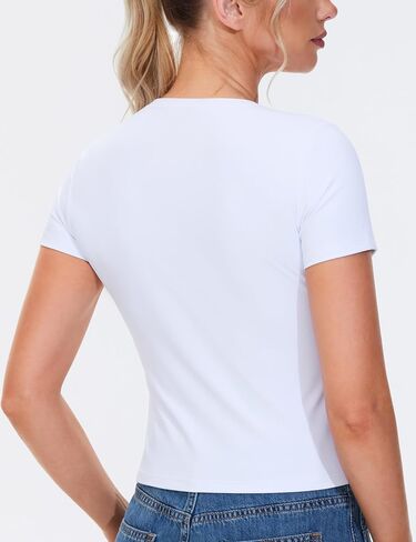 THE GYM PEOPLE Women's Workout Tops Short Sleeve Slim Fit Breathable Athletic Yoga Running Casual Basic Tee Shirts in Saudi Arabia
