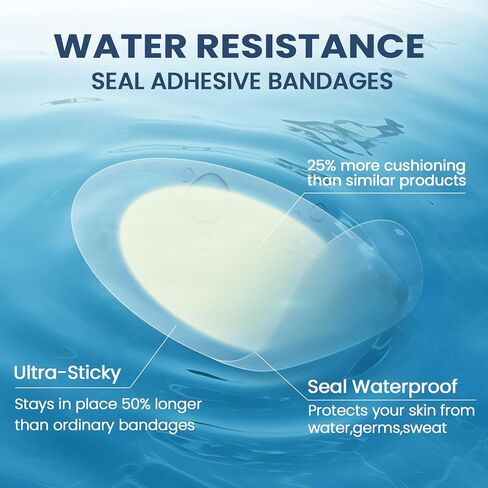 Povihome Gel Blister Bandages Blister Cushions - Water Resistant Hydrocolloid Bandages for Foot, Toe, & Heel - Blister Pads for Prevention & Recovery (13 ct, Variety Pack) in Kuwait