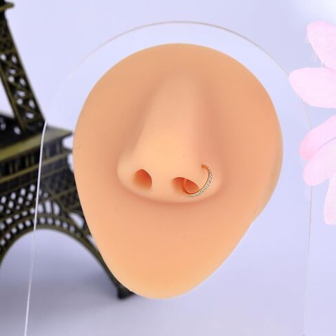 B Bodypj Sparkles Crystal Pave Comment Sister Ring ، Titanium F136 ، حلق الغضروف الطارئ ، متعدد الأغراض ، 1pc in Kuwait