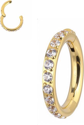 B Bodypj Sparkles Crystal Pave Comment Sister Ring ، Titanium F136 ، حلق الغضروف الطارئ ، متعدد الأغراض ، 1pc in Kuwait