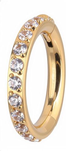 B Bodypj Sparkles Crystal Pave Comment Sister Ring ، Titanium F136 ، حلق الغضروف الطارئ ، متعدد الأغراض ، 1pc in Kuwait