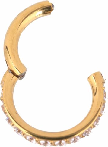 B Bodypj Sparkles Crystal Pave Comment Sister Ring ، Titanium F136 ، حلق الغضروف الطارئ ، متعدد الأغراض ، 1pc in Kuwait