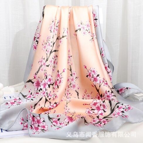 Womens Silk-Feeling-Scarf Flower-Square-Handkerchief - Satin Bandana Headband Hair Wrapping(27 * 27'') in Saudi Arabia