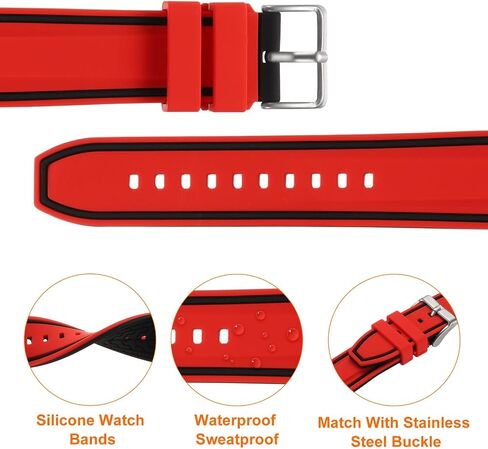 Harfington Silicone Watch Bands Width Soft Quick Quick Frear Bands for Men Women in Kuwait
