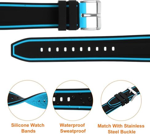 Harfington Silicone Watch Bands Width Soft Quick Quick Frear Bands for Men Women in Kuwait