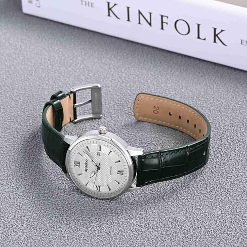 Ayadoo 22mm Top Grain Leather Watch Band， Classical Embossed Alligator Grain， Golden Brown Leather Replacement Watch Strap with Black Buckle for Men， Women in Kuwait