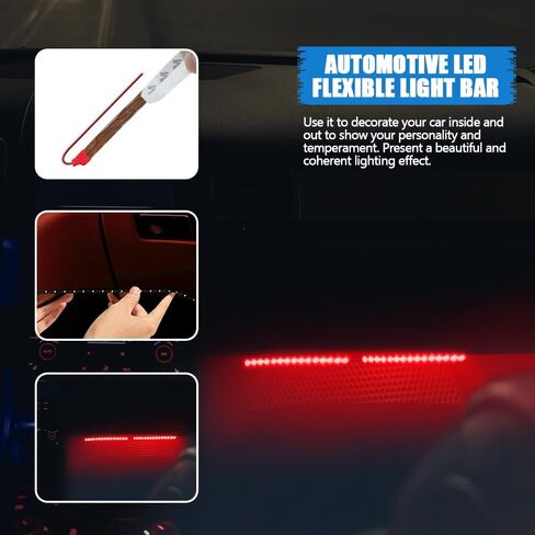 6PCS 15 LED Strip Underbody Light, 1Ft 12V Waterproof Car Led Interior Exterior Strip Light with 6 Inch Wire, Flexible Auto Light Strip Decoration Universal for Car Boat Motorcycle Truck in Kuwait