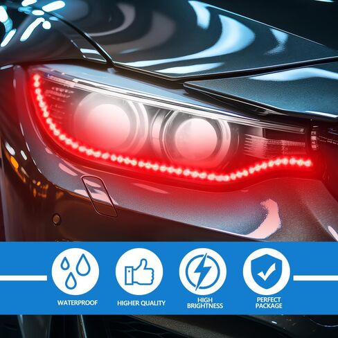 6PCS 15 LED Strip Underbody Light, 1Ft 12V Waterproof Car Led Interior Exterior Strip Light with 6 Inch Wire, Flexible Auto Light Strip Decoration Universal for Car Boat Motorcycle Truck in Kuwait