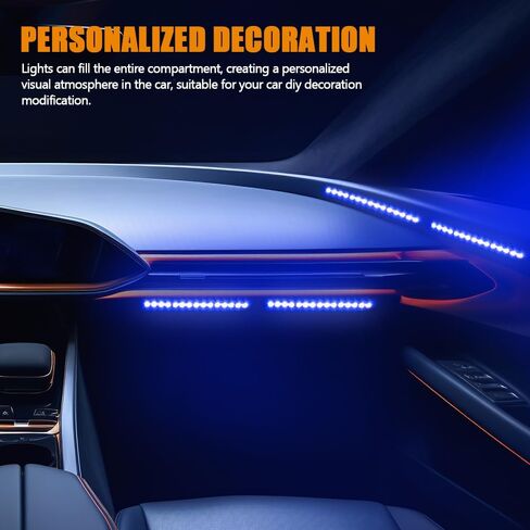 6PCS 12V Led Light Strip, Auto Interior Lights, Waterproof Car Underglow Lights, 12" Vehicle Accessories Light Strip Auto Interior Decorative Lamp Universal for Car Motorcycles Truck (Blue) in Saudi Arabia