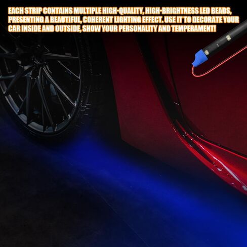 6PCS 12V Led Light Strip, Auto Interior Lights, Waterproof Car Underglow Lights, 12" Vehicle Accessories Light Strip Auto Interior Decorative Lamp Universal for Car Motorcycles Truck (Blue) in Saudi Arabia