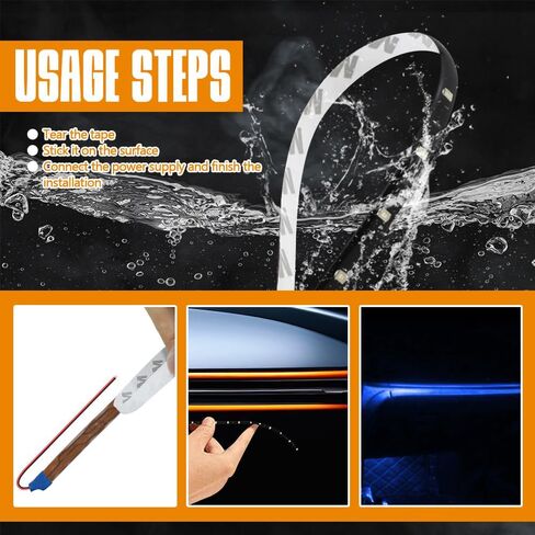 6PCS 12V Led Light Strip, Auto Interior Lights, Waterproof Car Underglow Lights, 12" Vehicle Accessories Light Strip Auto Interior Decorative Lamp Universal for Car Motorcycles Truck (Blue) in Saudi Arabia