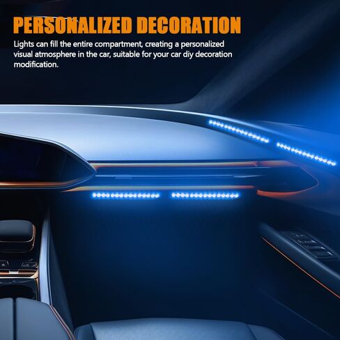 6PCS 12V Led Light Strip, Auto Interior Lights, Waterproof Car Underglow Lights, 12" Vehicle Accessories Light Strip Auto Interior Decorative Lamp Universal for Car Motorcycles Truck (Blue) in Kuwait